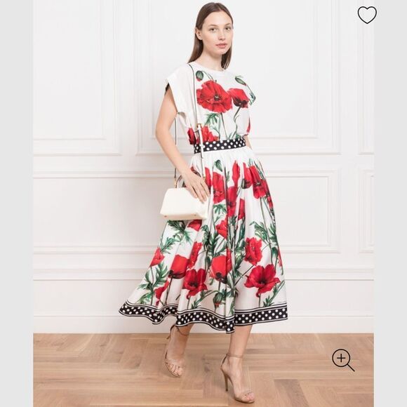 New Dolce& Gabbana Cap-Sleeve Poppy-Print Top Size IT 36 XS - Picture 11 of 13